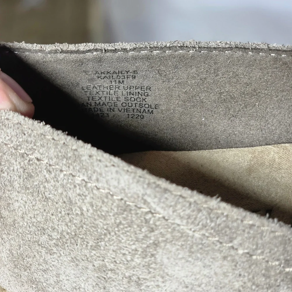 Anne Klein iFlex Suede Espadrille Flats Taupe Studded Slip On Shoes S1647